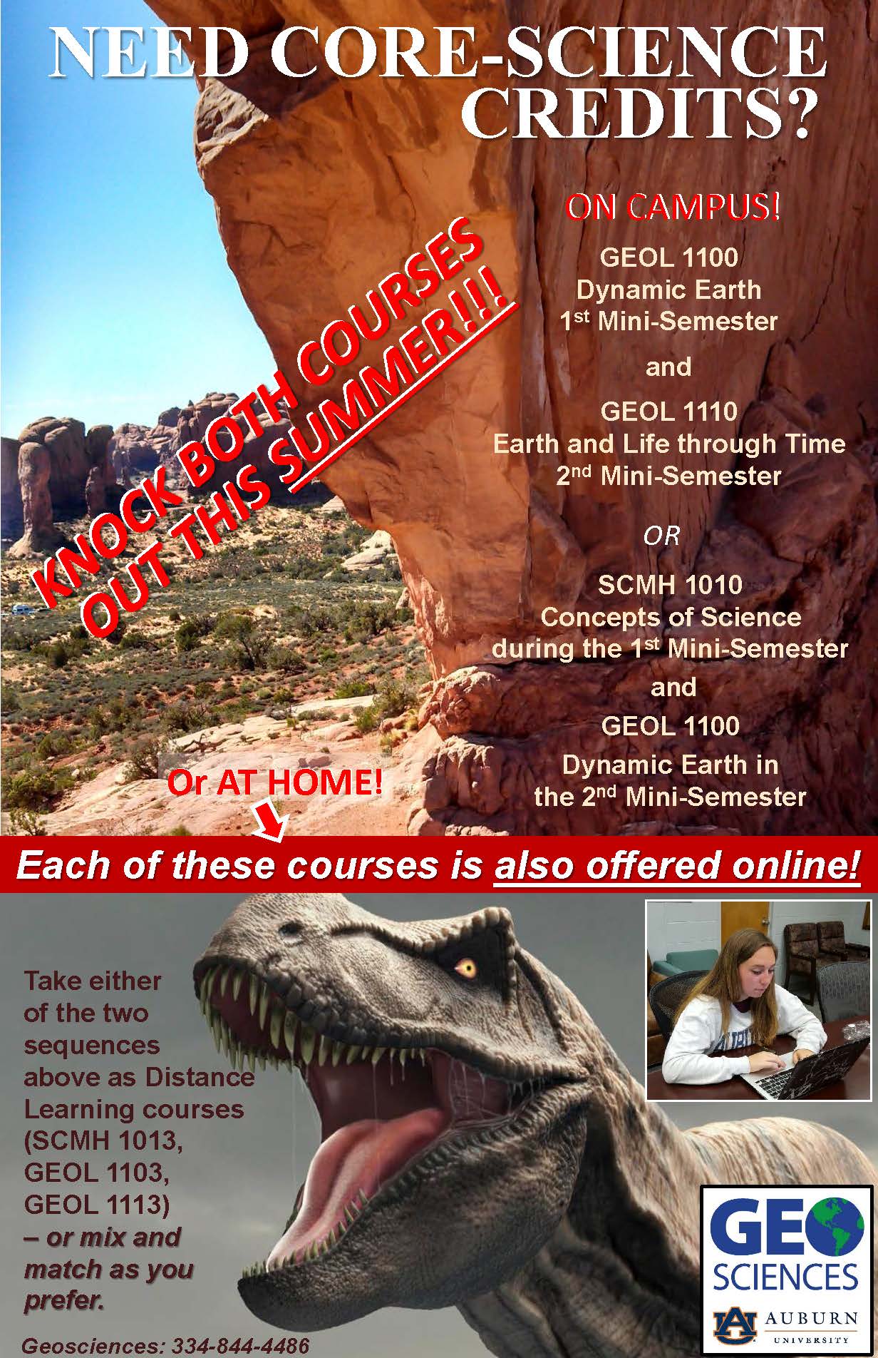 Flyer advertising Geosciences courses 